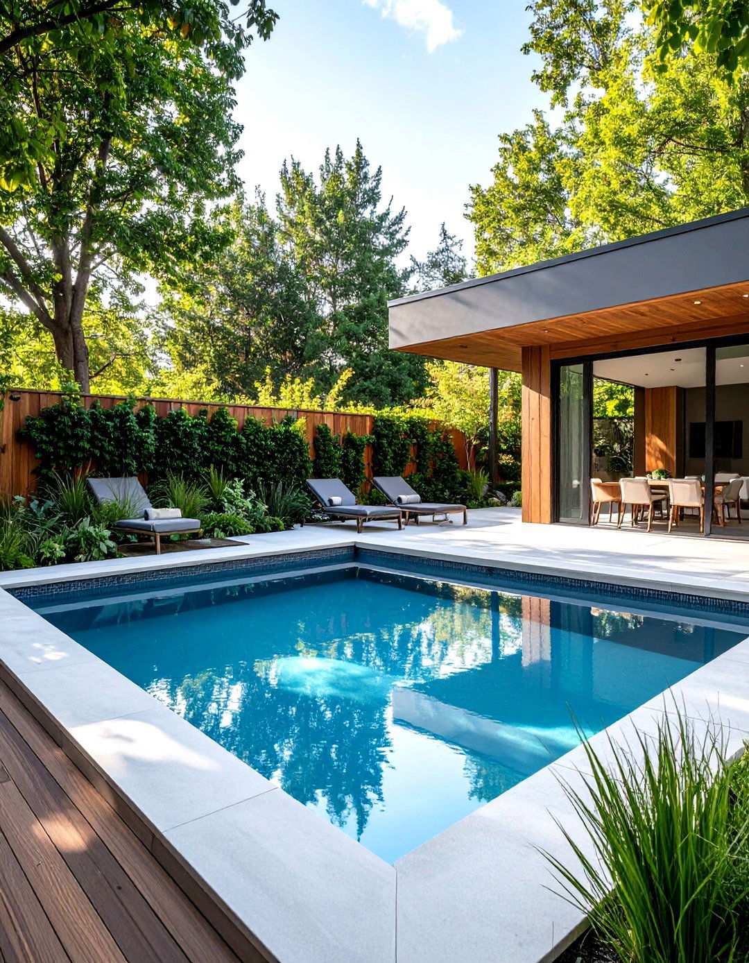 Modern Minimalist Rectangle Pool Design - 24 Rectangle Pool With Hot Tub