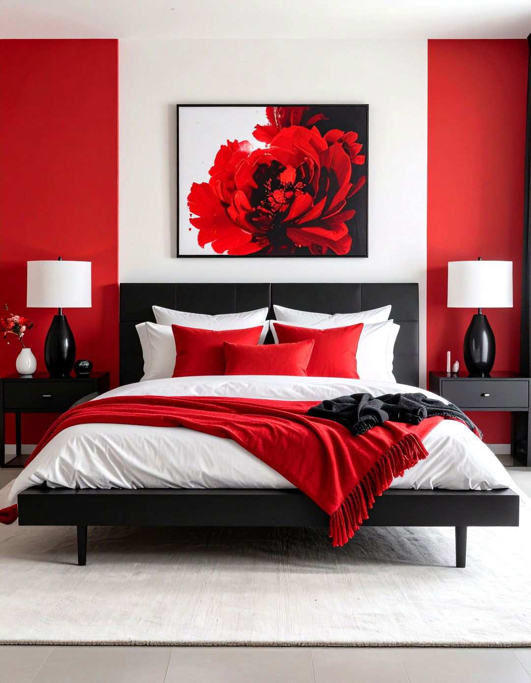 Modern Minimalist Red Black White Bedroom - 24 red black and white bedroom ideas