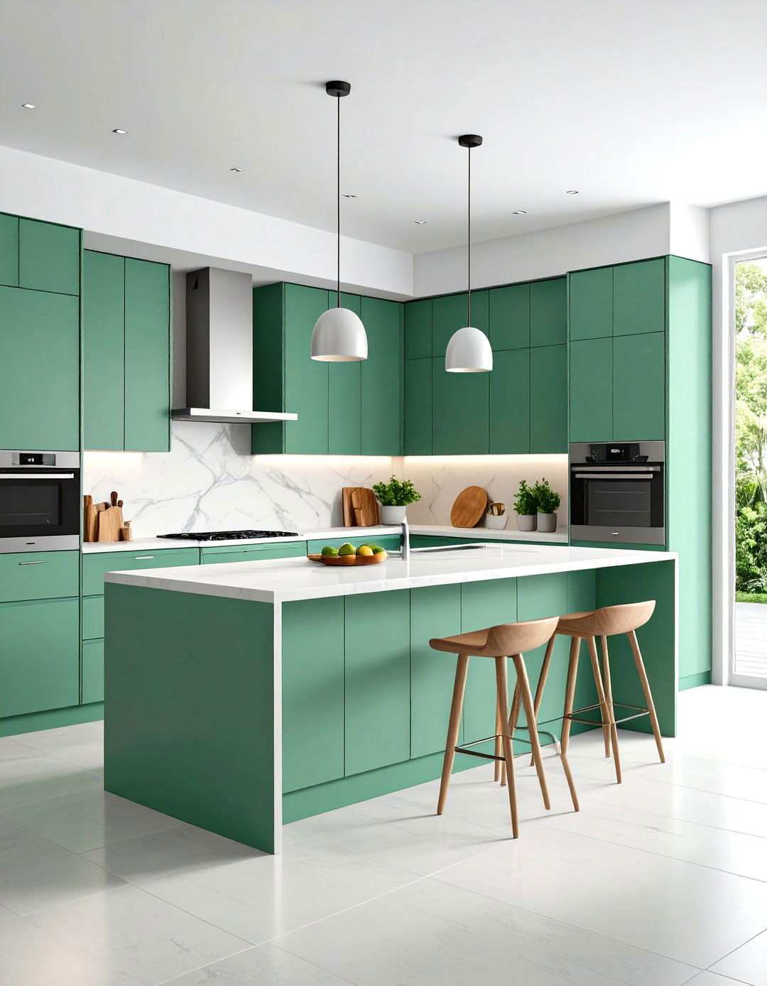 Modern Minimalist Seafoam Green Kitchen - 24 Seafoam Green Kitchen Ideas