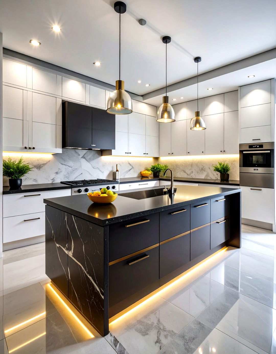 Modern Minimalist Shaker Kitchen Design - 24 white kitchen with black countertops ideas