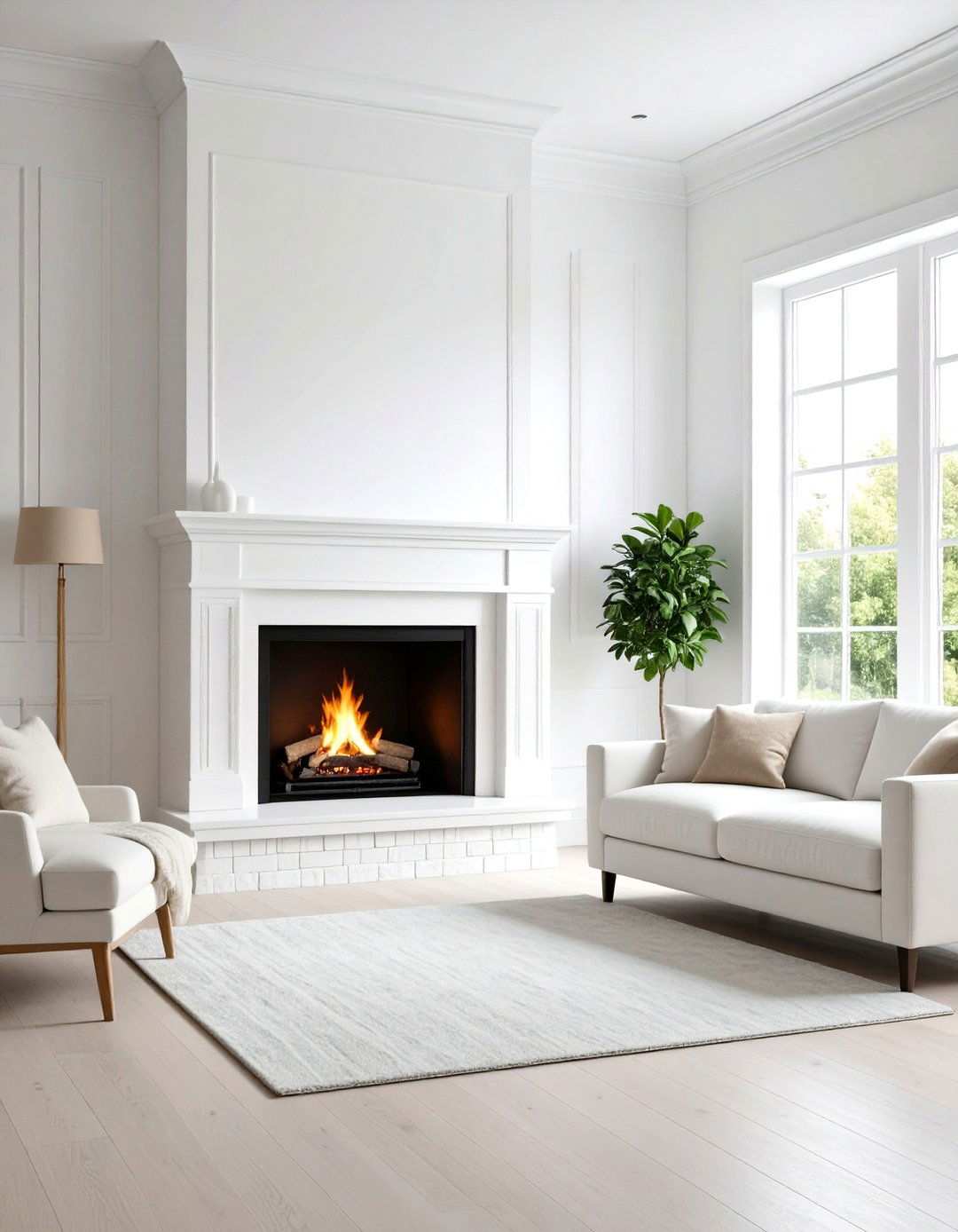 Modern Minimalist White Brick Fireplace - 24 White Brick Fireplace Ideas