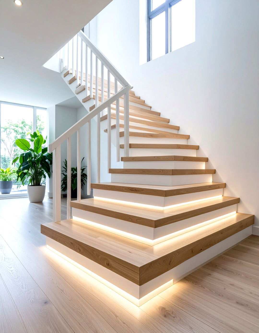 Modern Minimalist White Oak Staircase - 24 White Oak Staircase Ideas