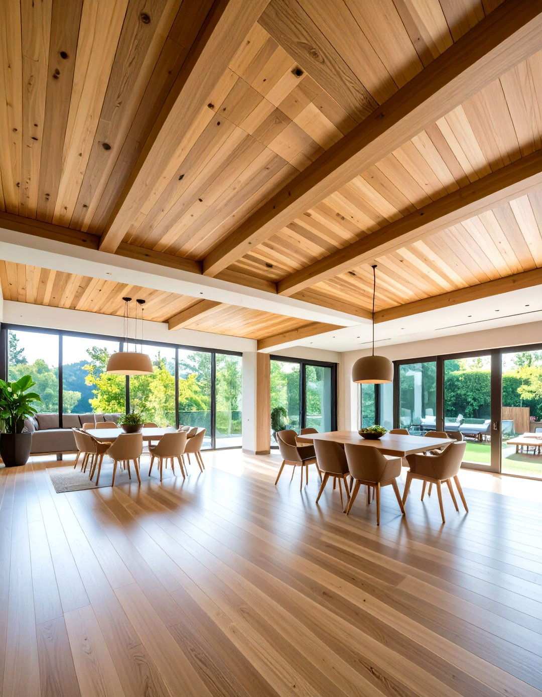 Modern Minimalist Wood Ceiling - 24 Wood Plank Ceiling Ideas
