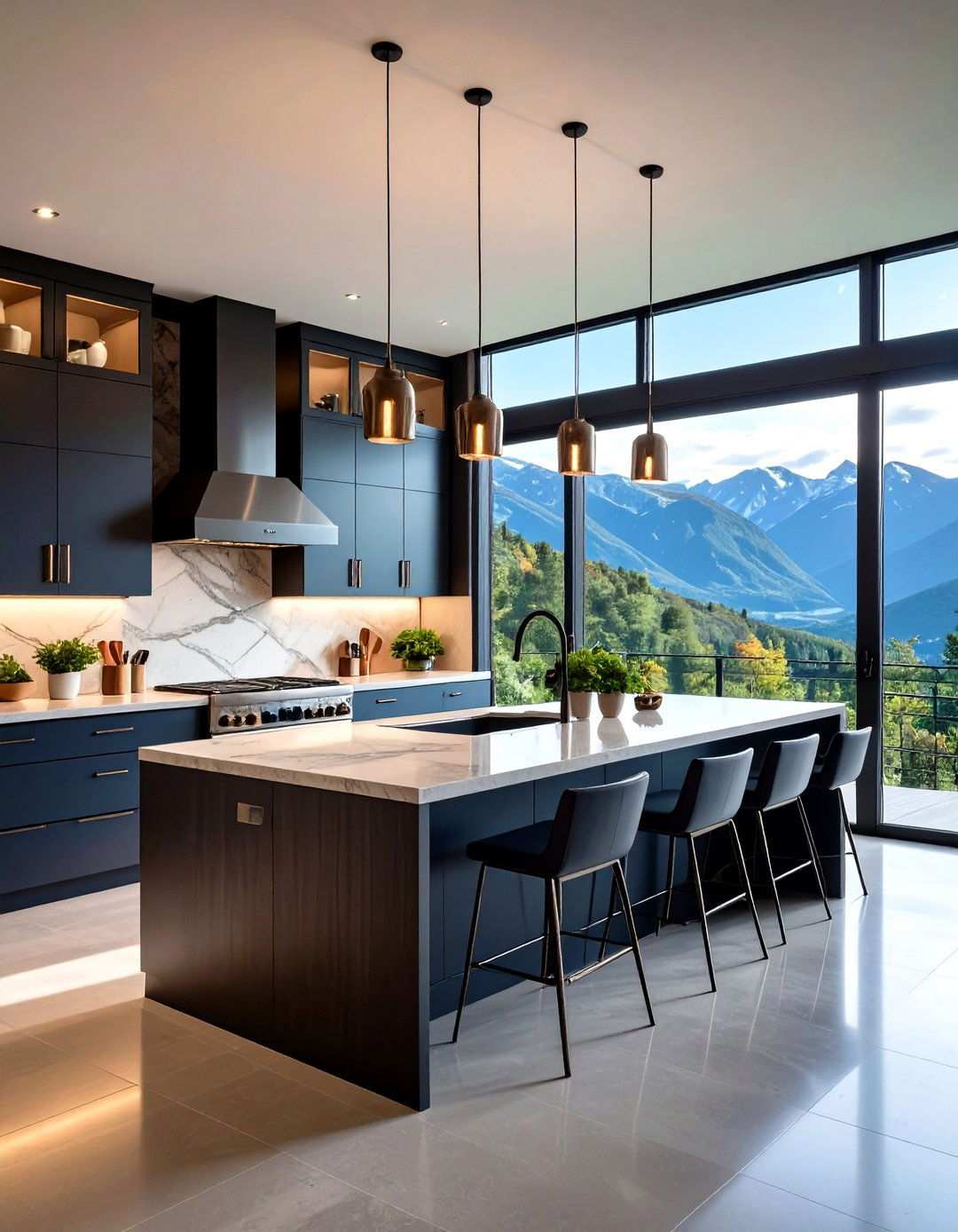 Modern Mountain Kitchen - 24 Log Cabin Interior Design Ideas