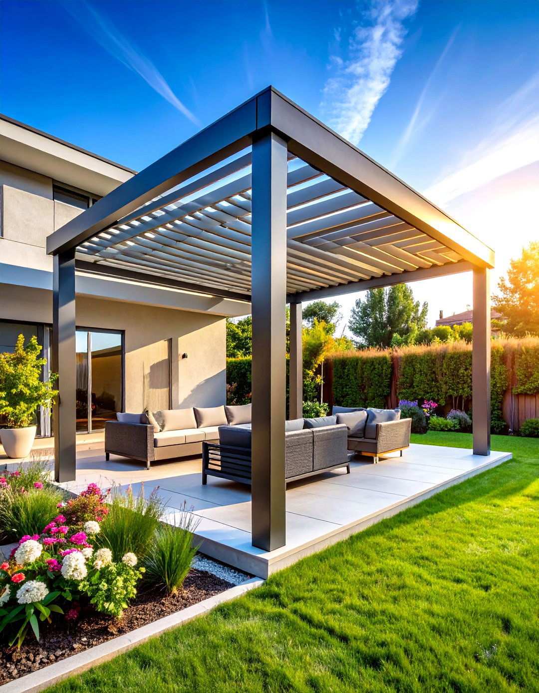 Modern Pergola with Retractable Louvered Roof - 24 patio with a gazebo ideas