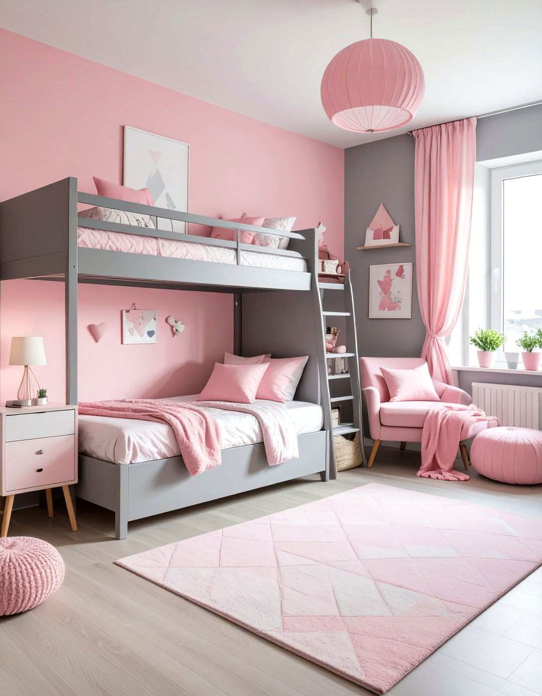 Modern Pink and Gray Dorm - 24 Pink Dorm Room Ideas