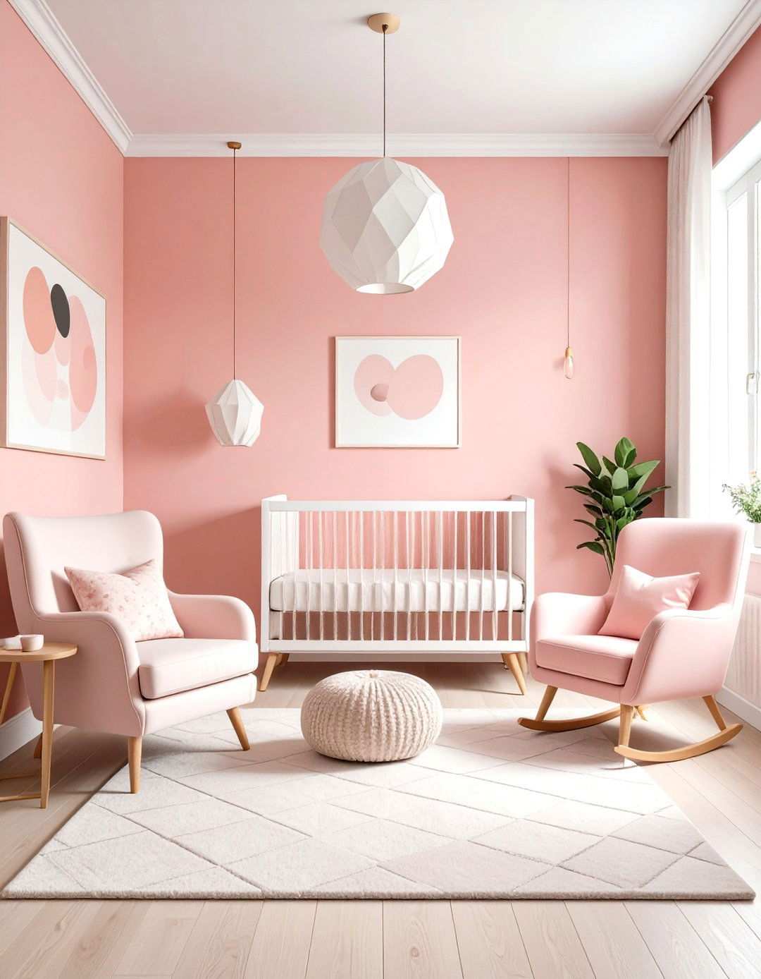 Modern Pink Nursery with Clean Lines - 24 Pink Nursery Ideas
