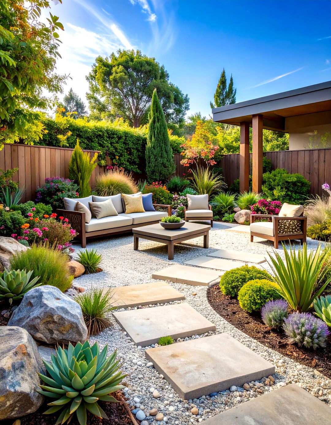 Modern Rock Garden Landscape - 24 Modern Backyard Ideas