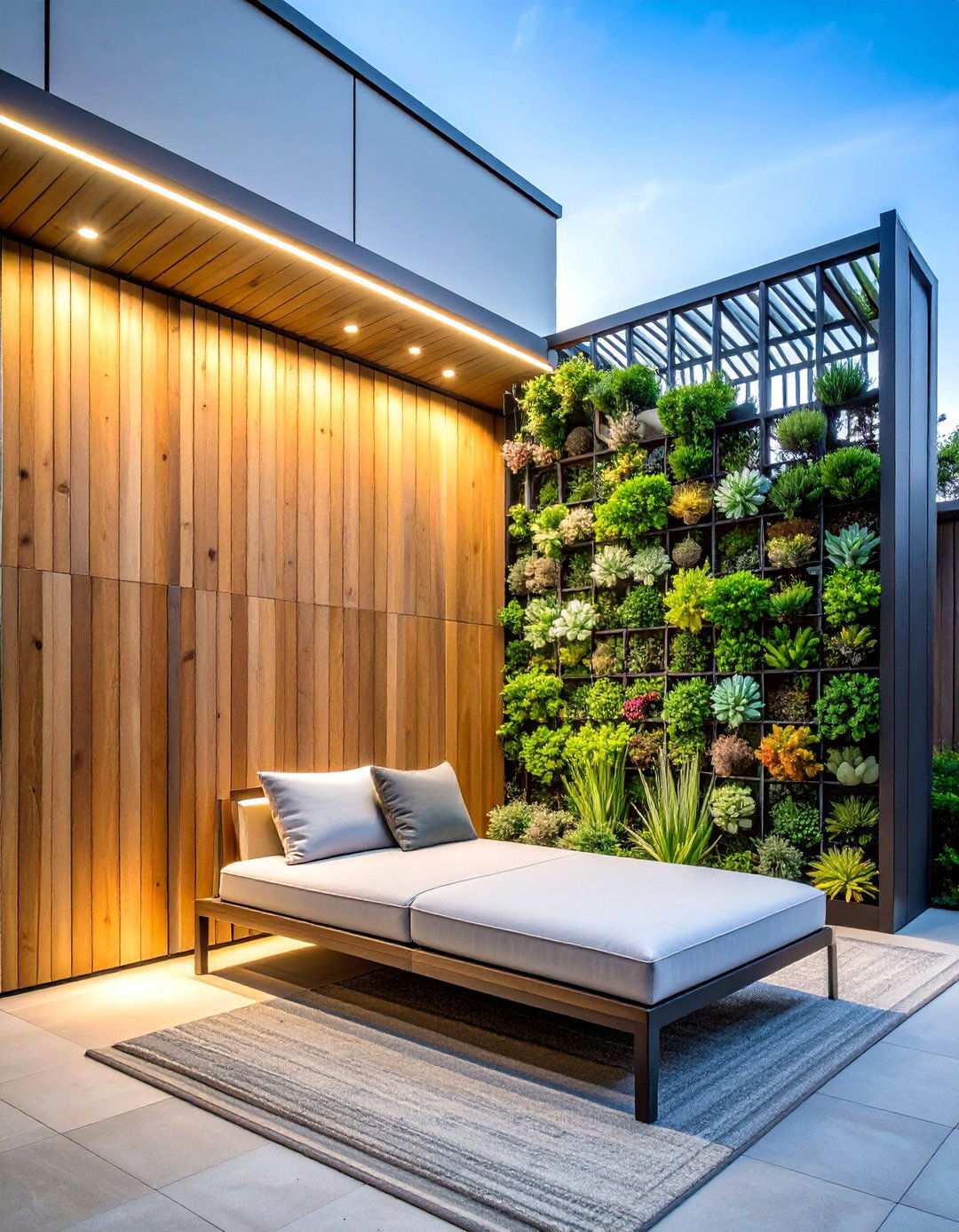 Modern Succulent Living Wall - 24 Patio Small Garden Ideas