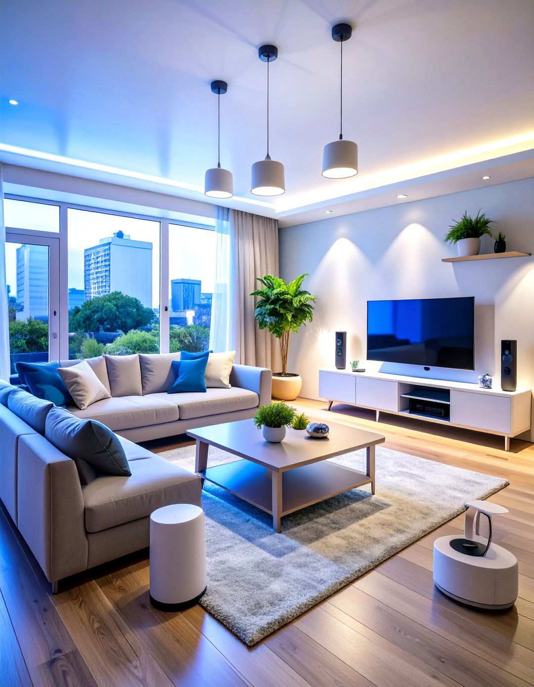 Modern Tech Integration Setup - 24 Small Apartment Ideas for Guys