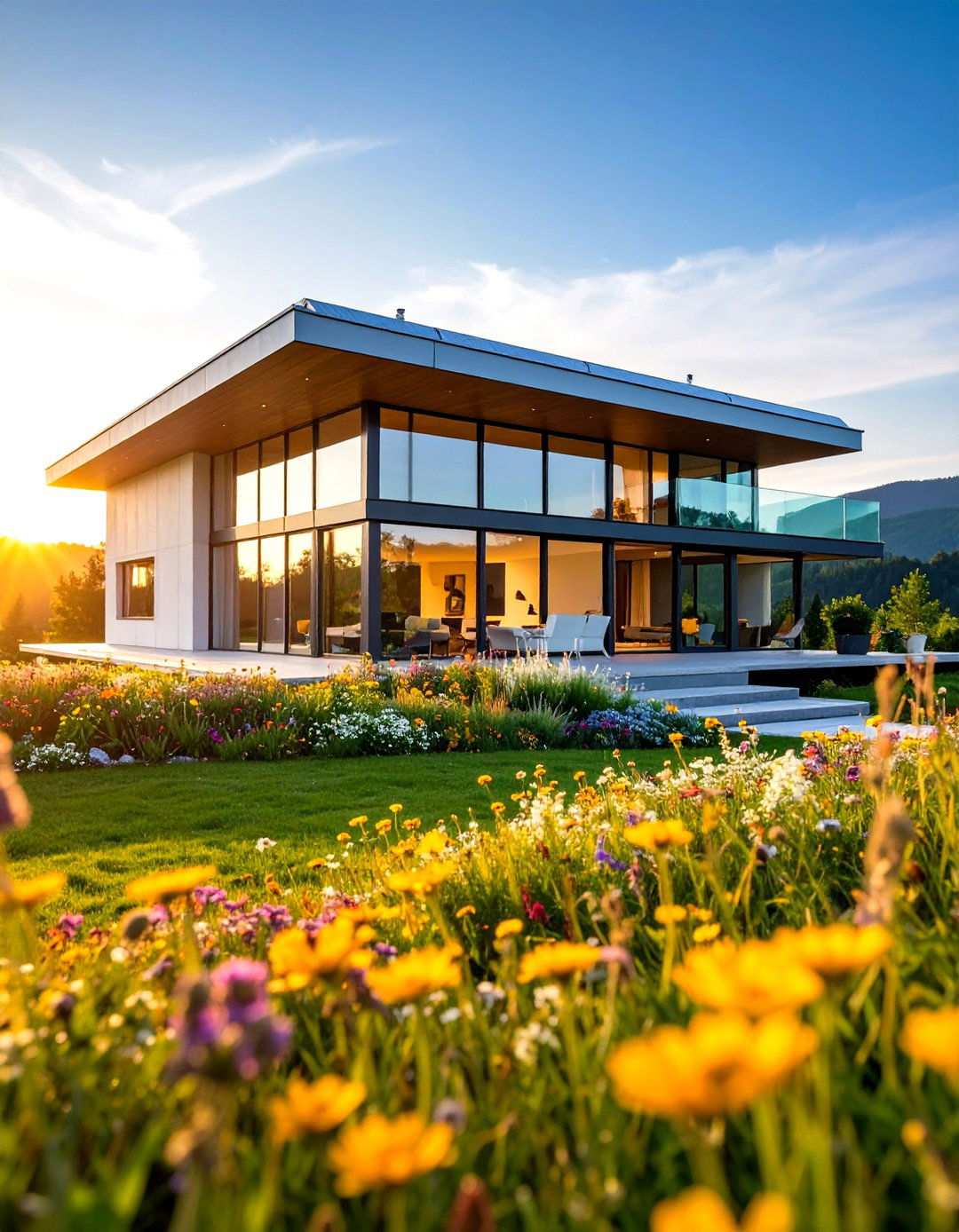 Modernist Flat Roof Wildflower Meadows - 24 Houses With Green Roofs