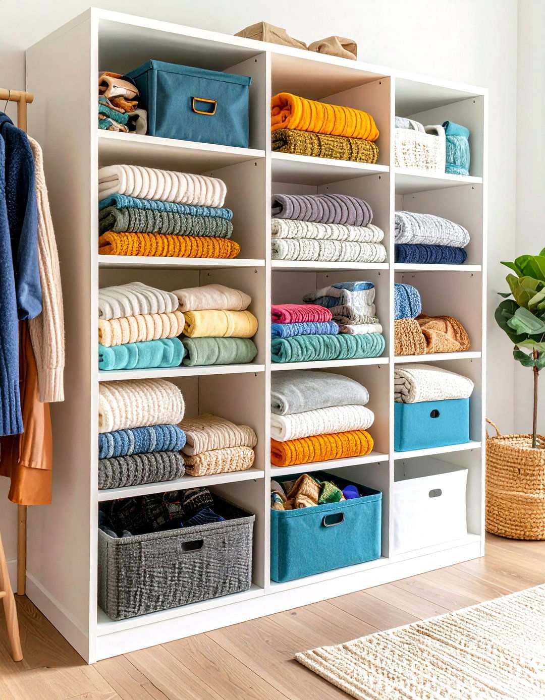 Modular Cube Storage System with Expandable Design - 24 sweater storage ideas