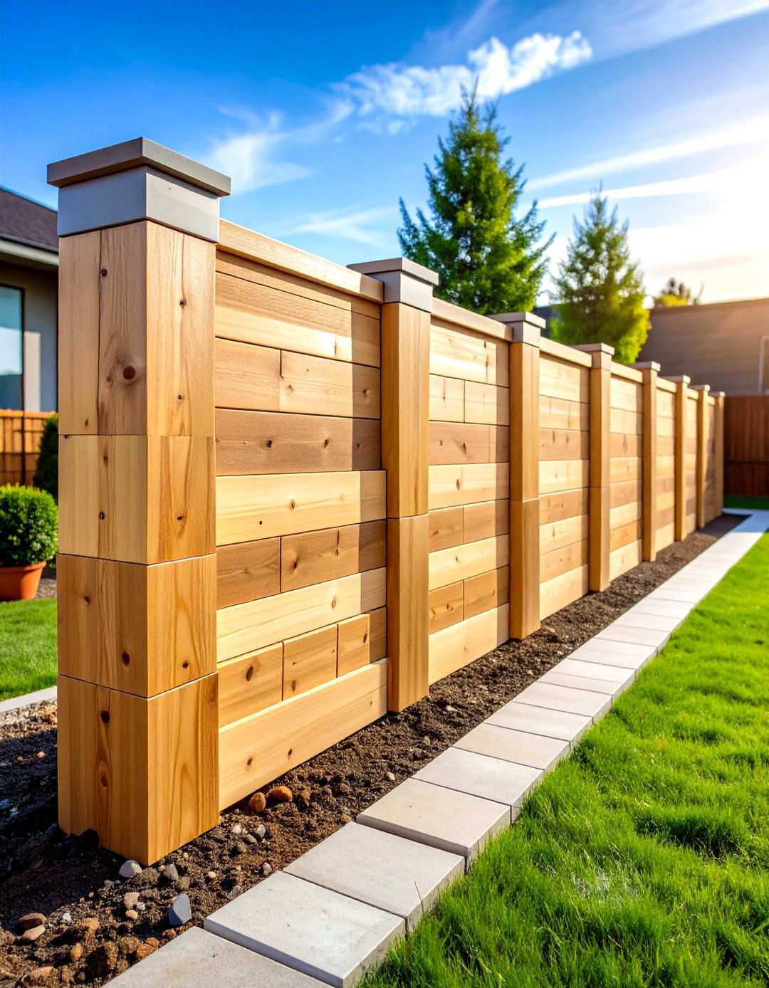 Modular Wood Block Retaining Wall with Interlocking Design - 24 Wood Retaining Wall Ideas