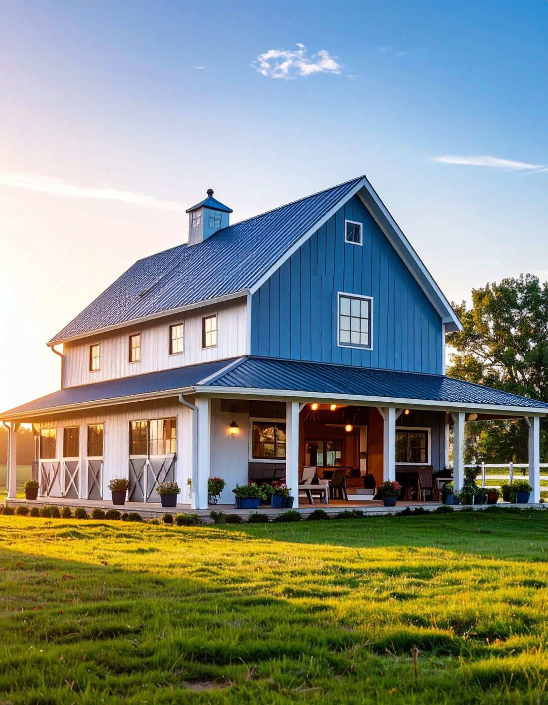 Monitor Style Two Level Exterior - 24 Pole Barn and Barndominium House Exteriors