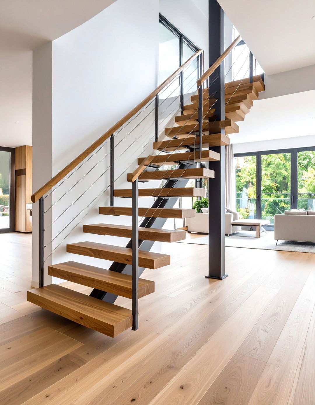 Mono Stringer Wood Staircase - 24 Staircase Ideas