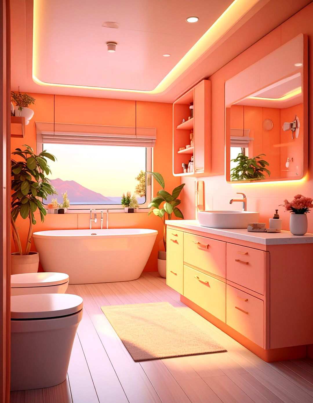 Monochromatic Color Harmony Design - 24 Small Rv Bathroom Ideas