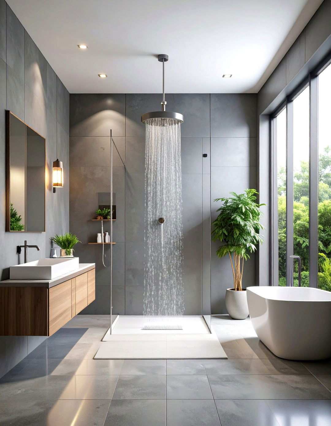 Monochromatic Color Scheme Approach - 24 Small Bathroom Walk-in Shower Ideas