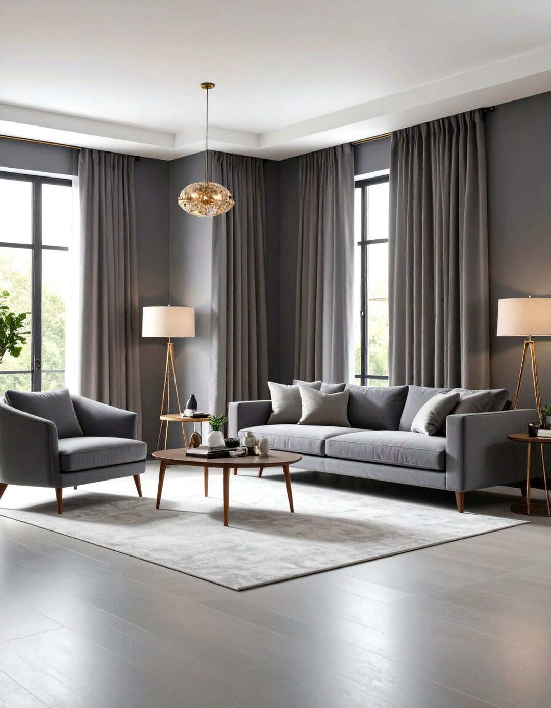 Monochromatic Curtain Schemes - 24 What Color Curtains Go With Gray Walls