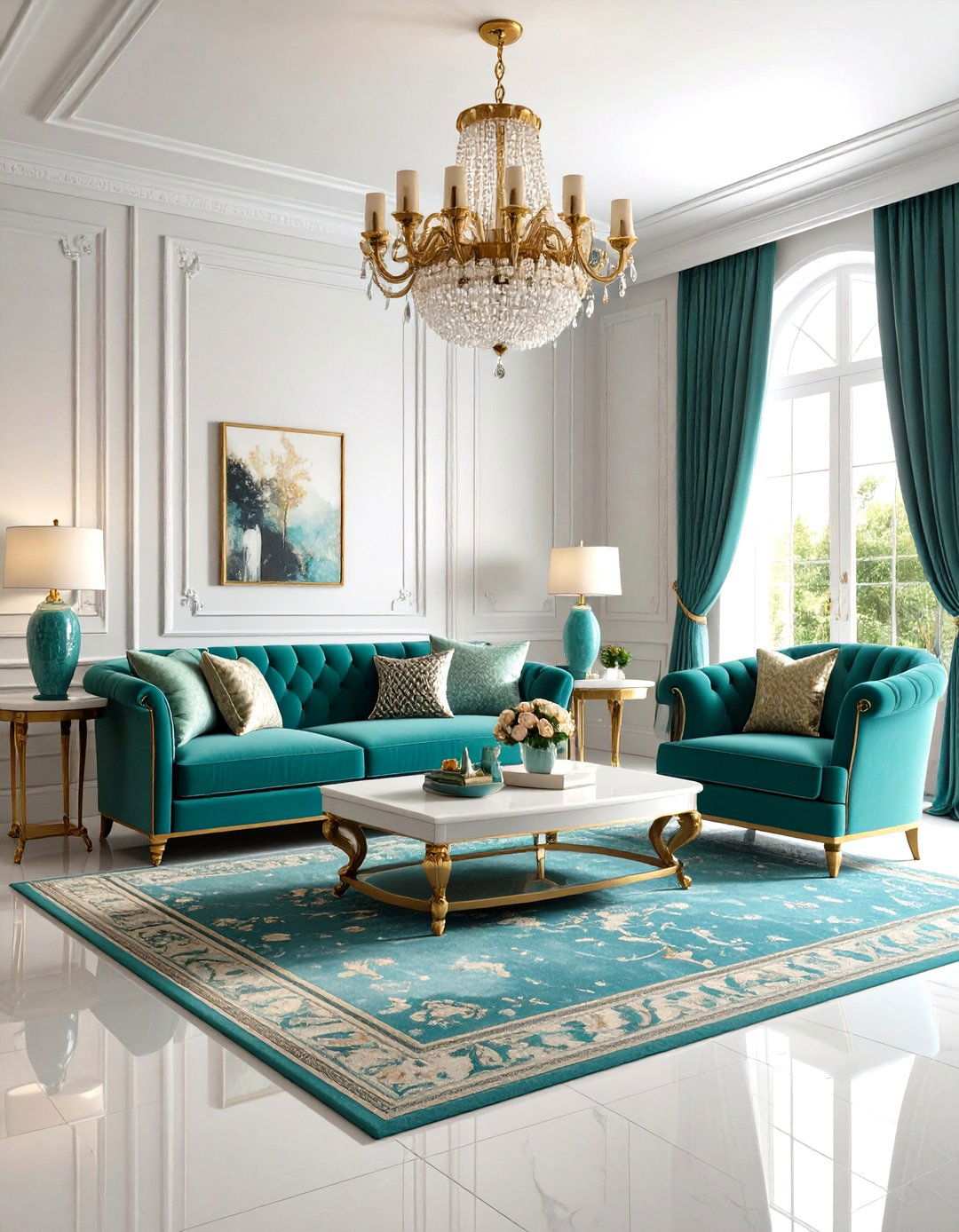 Monochromatic Elegance Living Room - 24 Mansion Living Room Ideas
