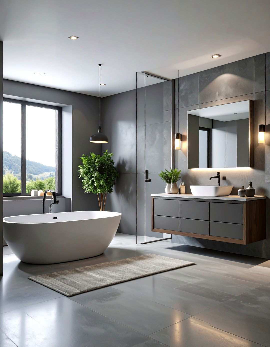 Monochromatic Gray Bathroom Design - 24 Masculine Bathroom Ideas