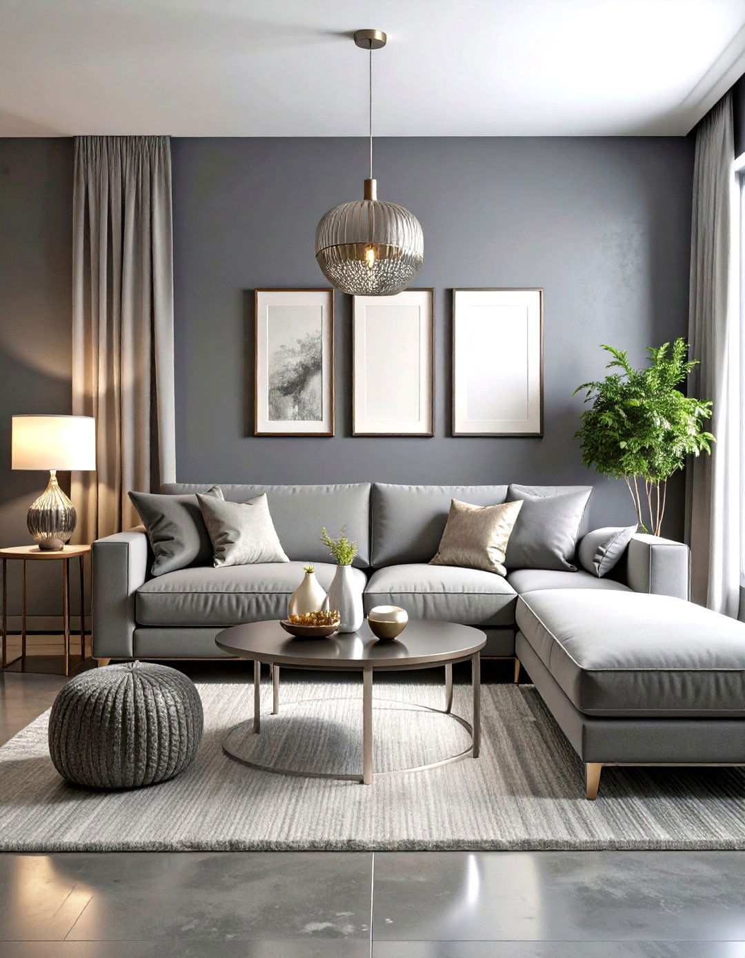 Monochromatic Silver Gray Living Room Design - 24 Silver Living Room Ideas