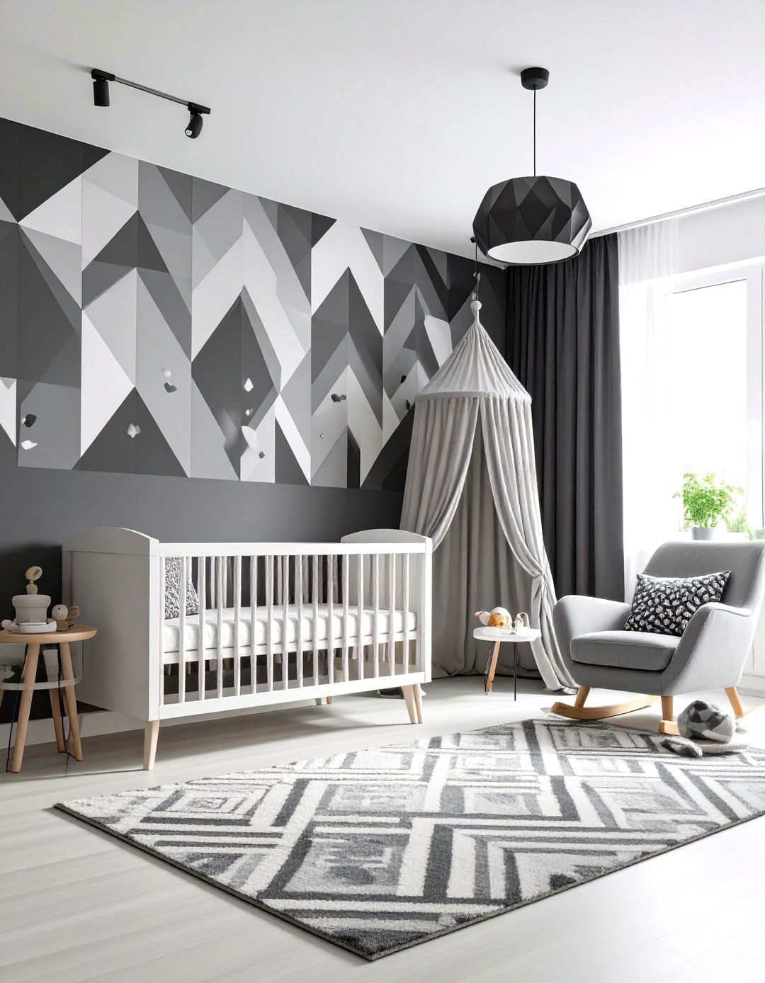 Monochrome Geometric Nursery - 24 Neutral Nursery Ideas