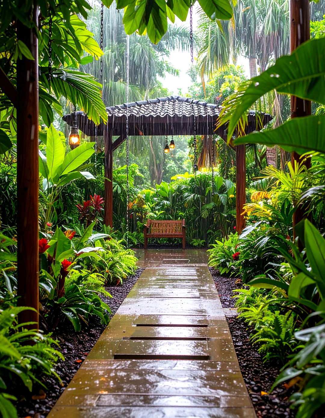 Monsoon Garden Water Collection - 24 Tropical Landscape Ideas