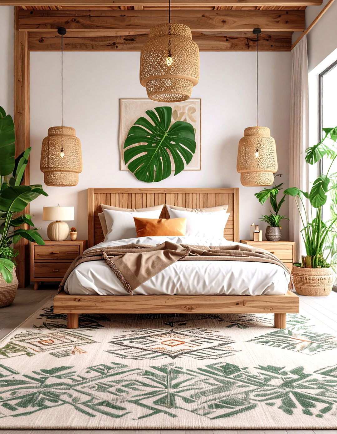 Monstera Modern Tropical Bedroom - 24 Tropical Bedroom Ideas