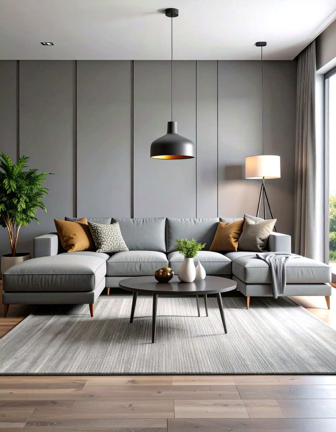 Moody Gray Living Room with Modern Minimalist Furniture - 24 Moody Living Room Ideas