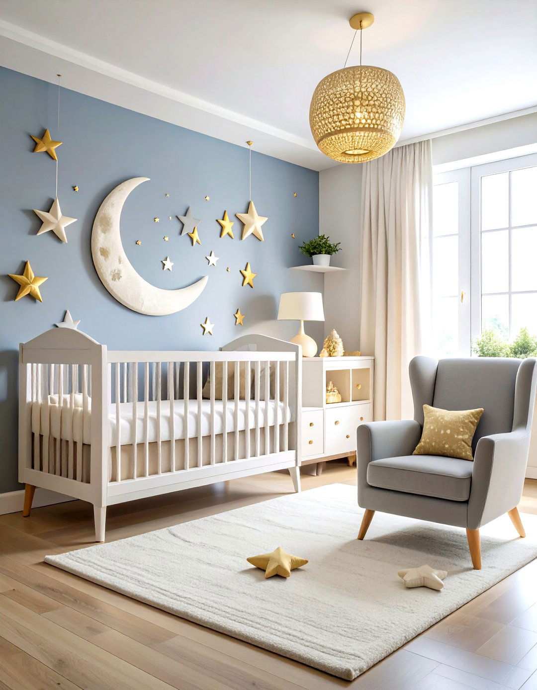 Moon and Stars Minimalist - 24 Space-themed Nursery Ideas
