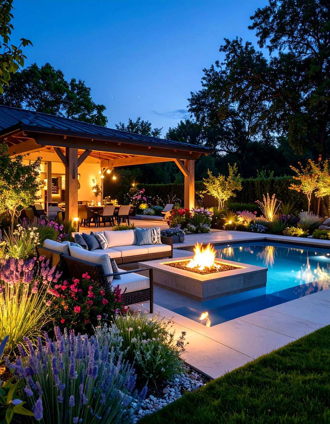 Moonlight Garden with Evening Blooms - 24 Tropical Backyard Ideas