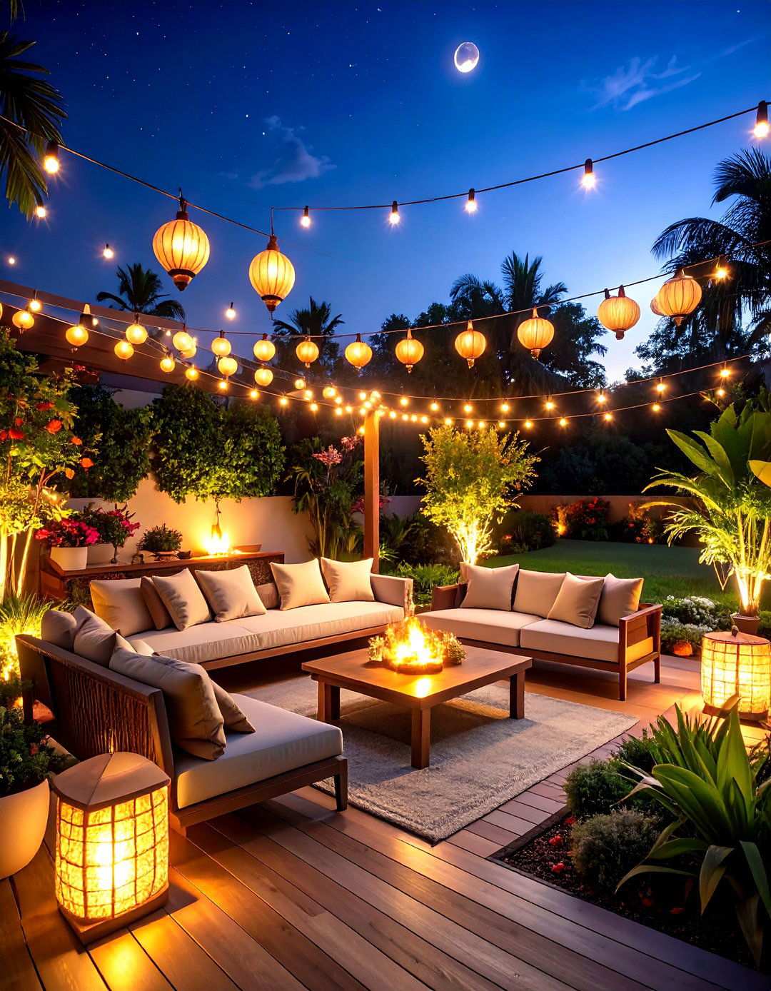 Moonlight Tropical Patio - 24 Tropical Patio Ideas
