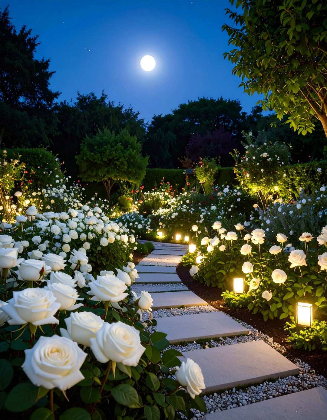 Moonlight White Garden - 24 Perennial Flower Bed Ideas