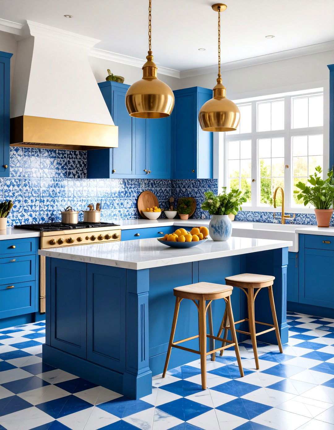 Moroccan Inspired Checkered Tile Kitchen - 24 Kitchens With Checkered Floors