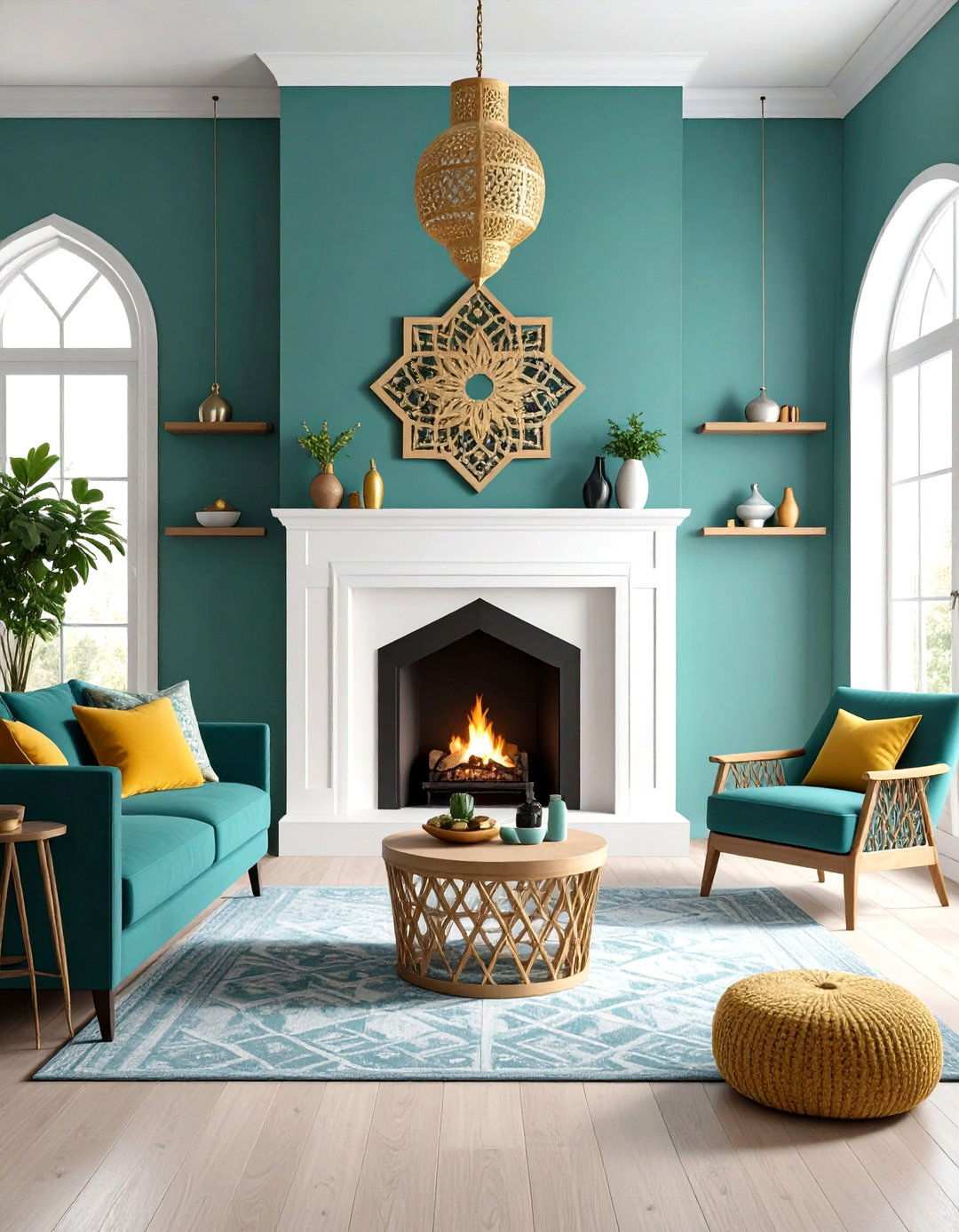 Moroccan Inspired Geometric Fireplace - 24 Spanish Style Fireplace Ideas