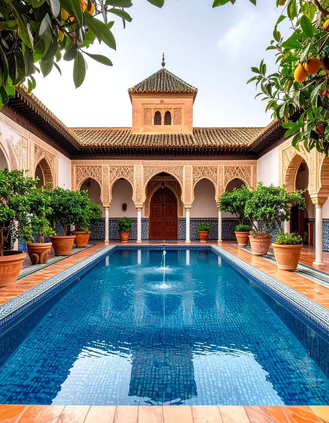 Moroccan Inspired Pool Courtyard - 24 Pool Landscaping Ideas