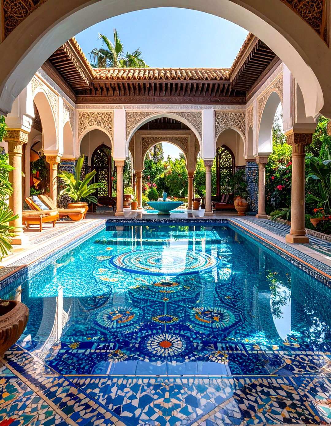Moroccan Inspired Pool Mosaics - 24 Pool Tile Ideas
