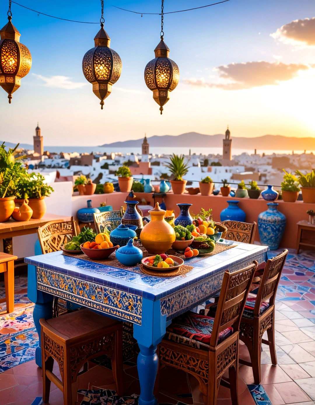 Moroccan Inspired Rooftop Kitchen Oasis - 24 Rooftop Kitchen Ideas