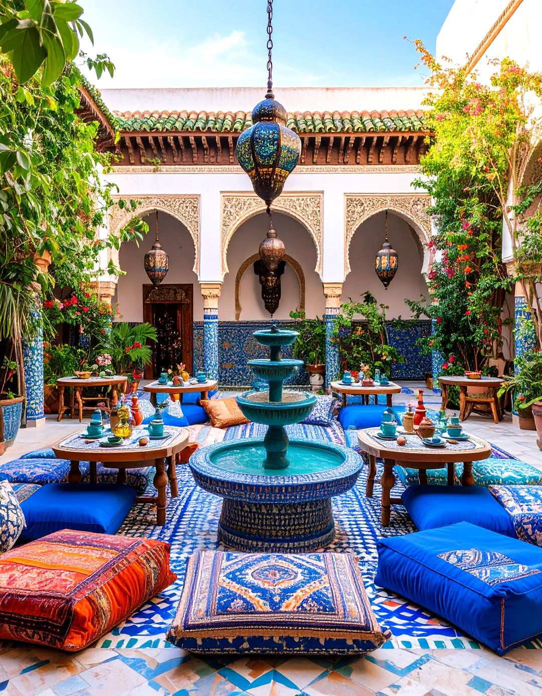 Moroccan Riad Inspiration - 24 Outdoor Dining Area Ideas