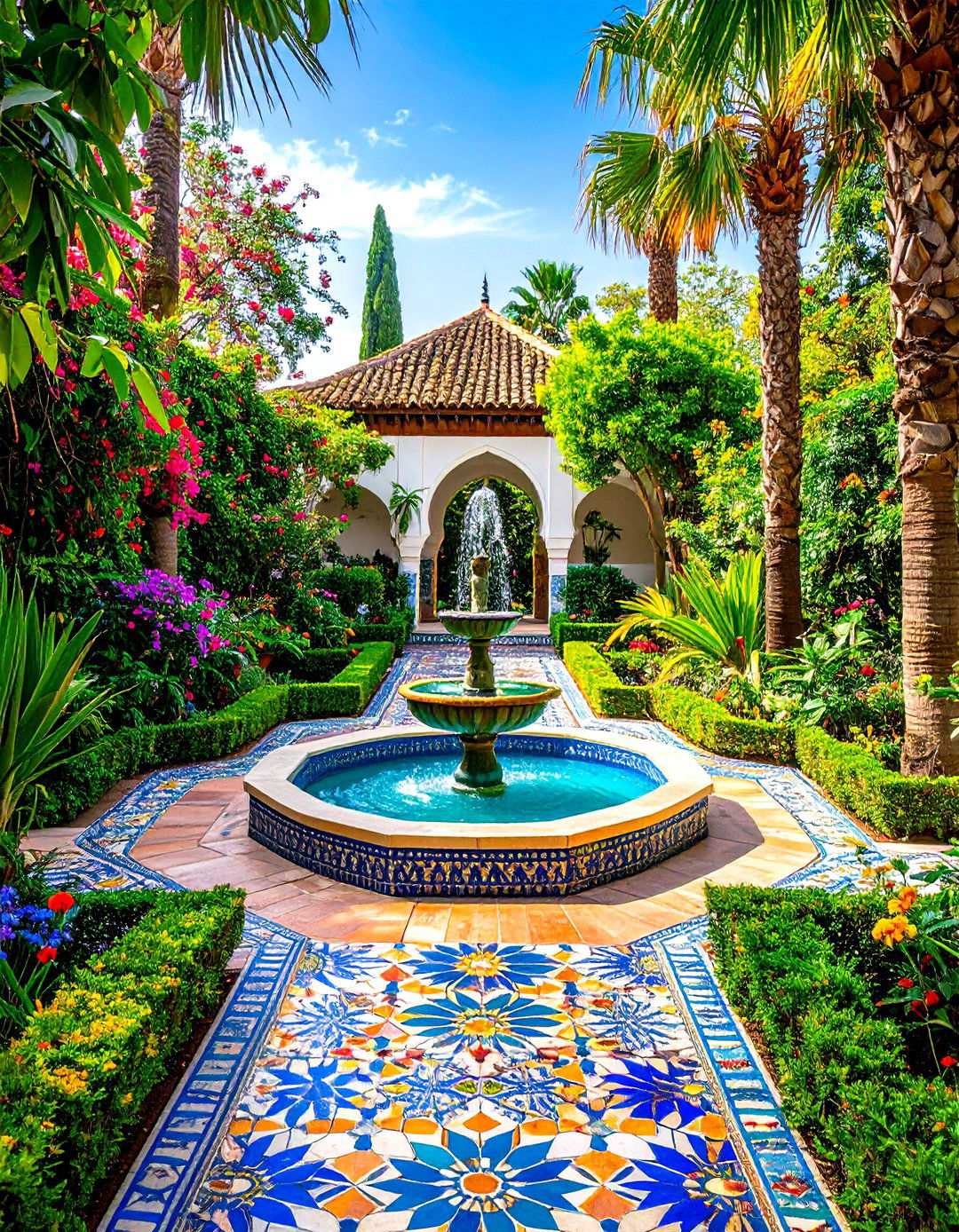 Moroccan Tile Accents - 24 Mediterranean Garden Ideas
