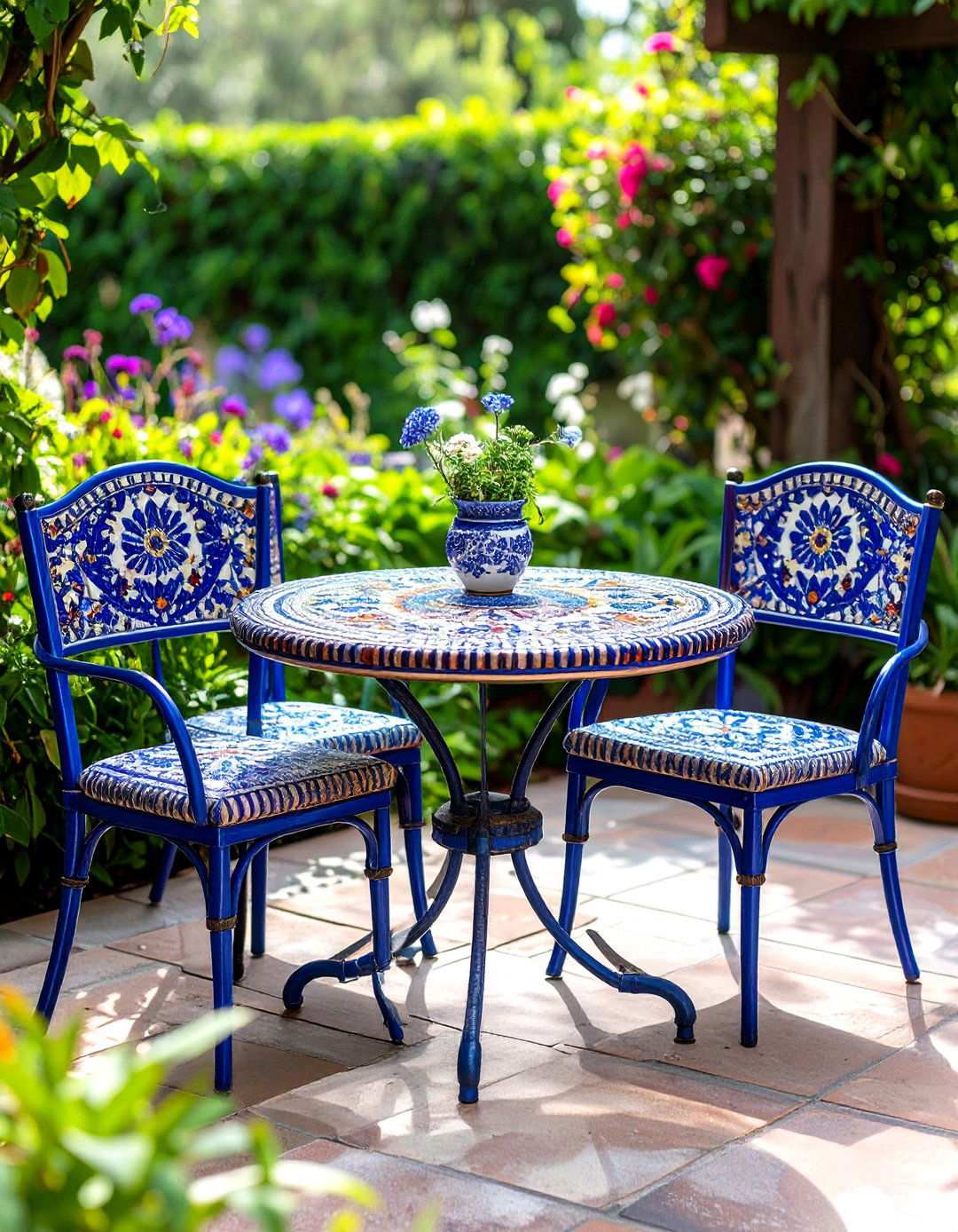 Mosaic Bistro Table Sets - 24 Mosaic Garden Ideas