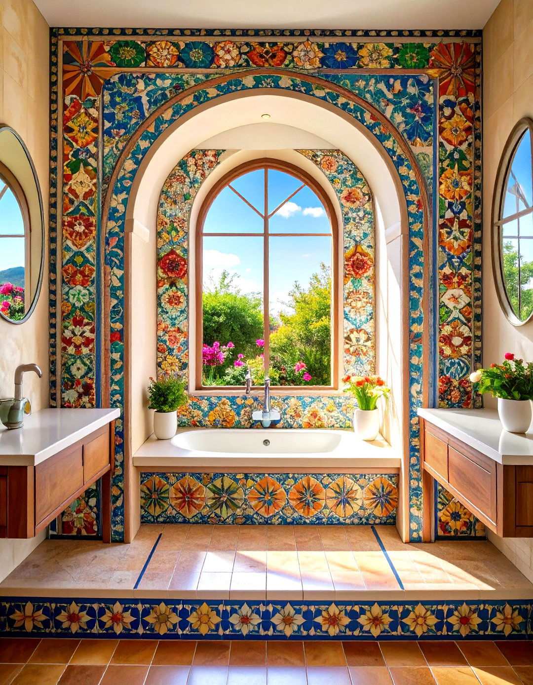 Mosaic Border Frame Niche - 24 Shower Niche Ideas