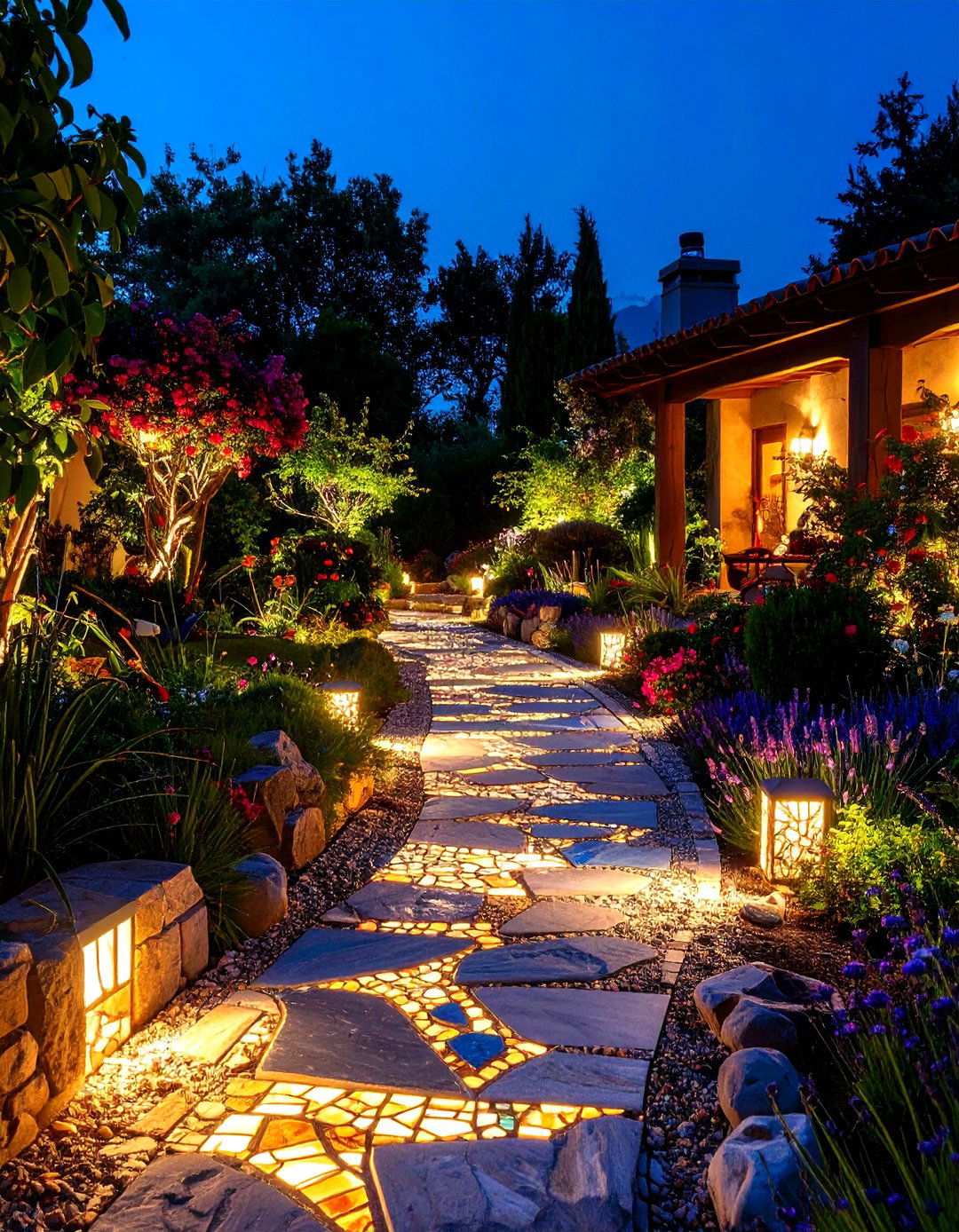 Mosaic Garden Lighting - 24 Mosaic Garden Ideas