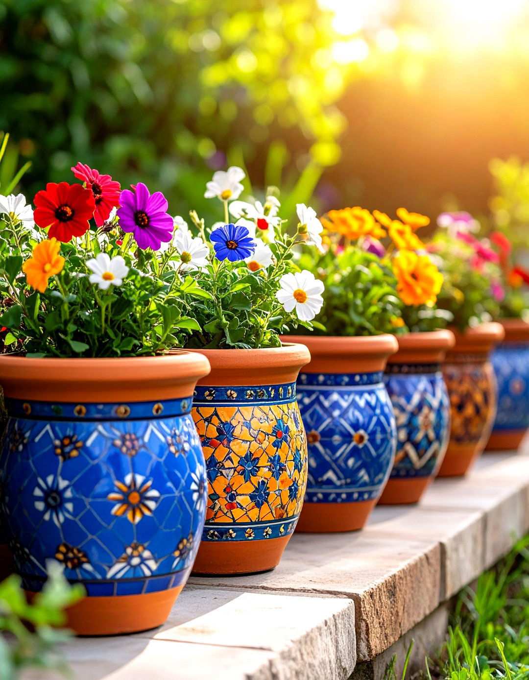 Mosaic Garden Planters - 24 Mosaic Garden Ideas