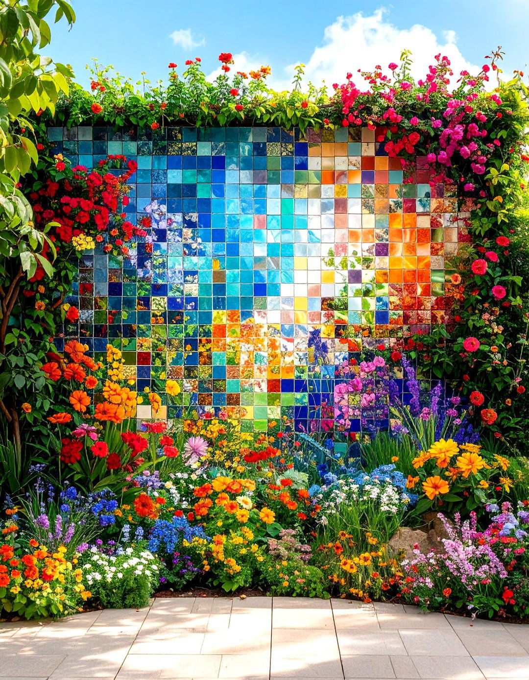 Mosaic Garden Wall Art - 24 Mosaic Garden Ideas