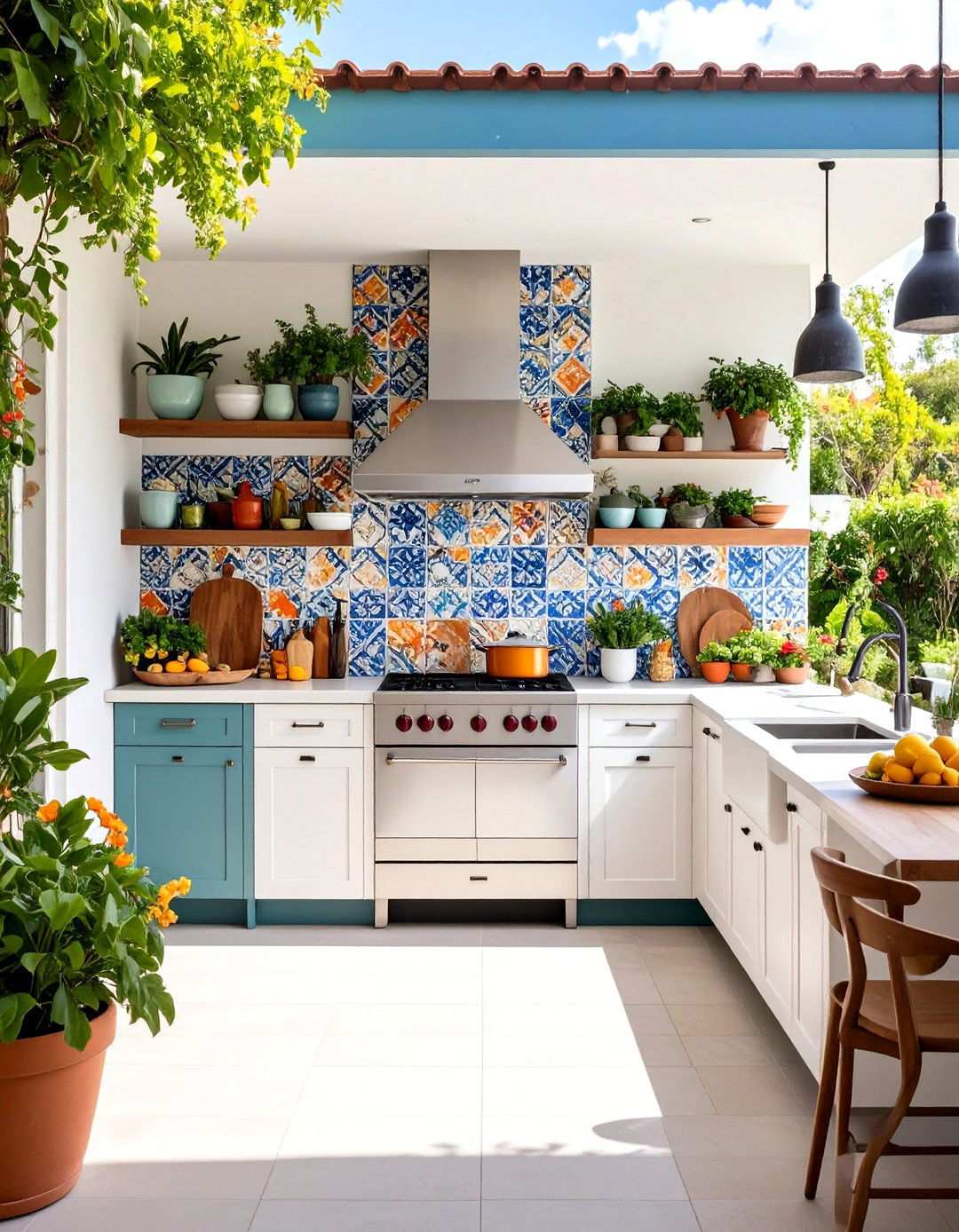 Mosaic Outdoor Kitchen Backsplashes - 24 Mosaic Garden Ideas