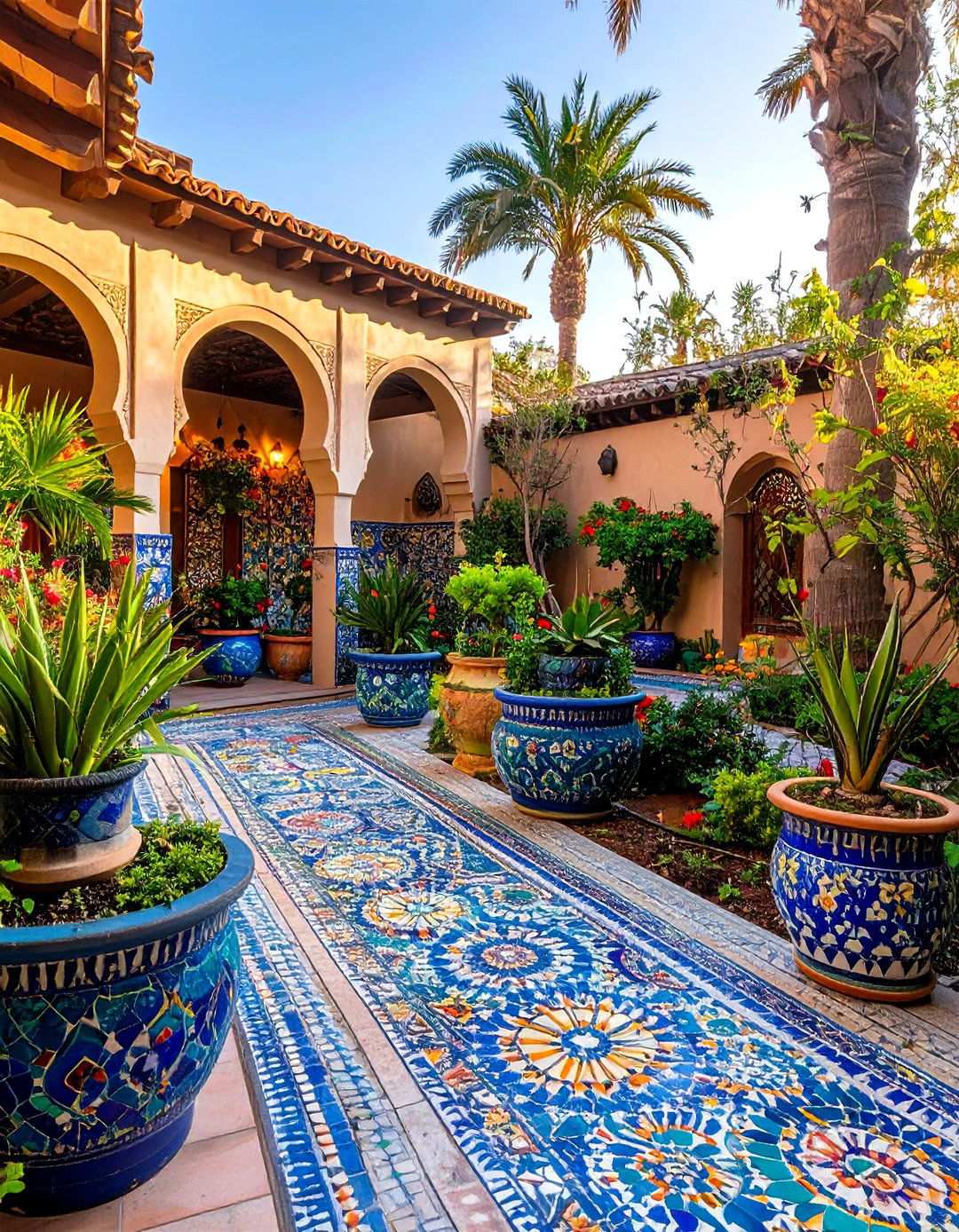 Mosaic Tile Artistic Accents - 24 Townhouse Backyard Ideas