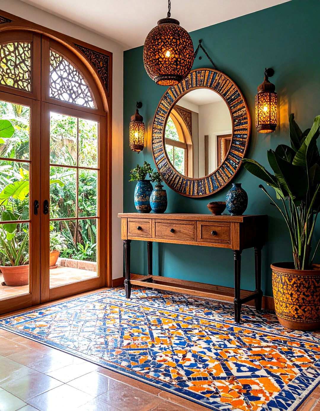 Mosaic Tile Entryway Design - 24 Spanish Modern Interior Design Ideas