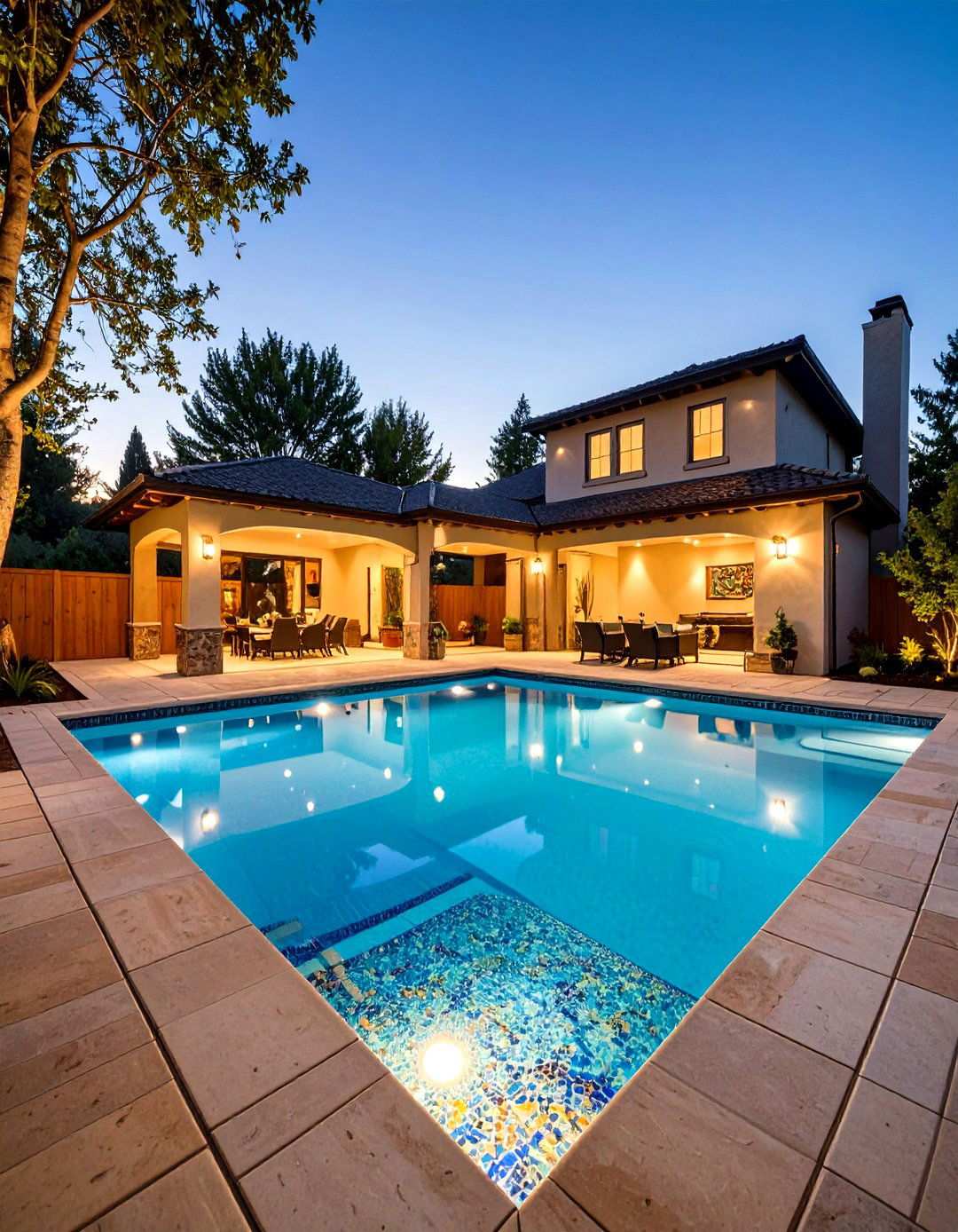 Mosaic Tile Swimming Pool with Artistic Designs - 24 Swimming Pool Ideas