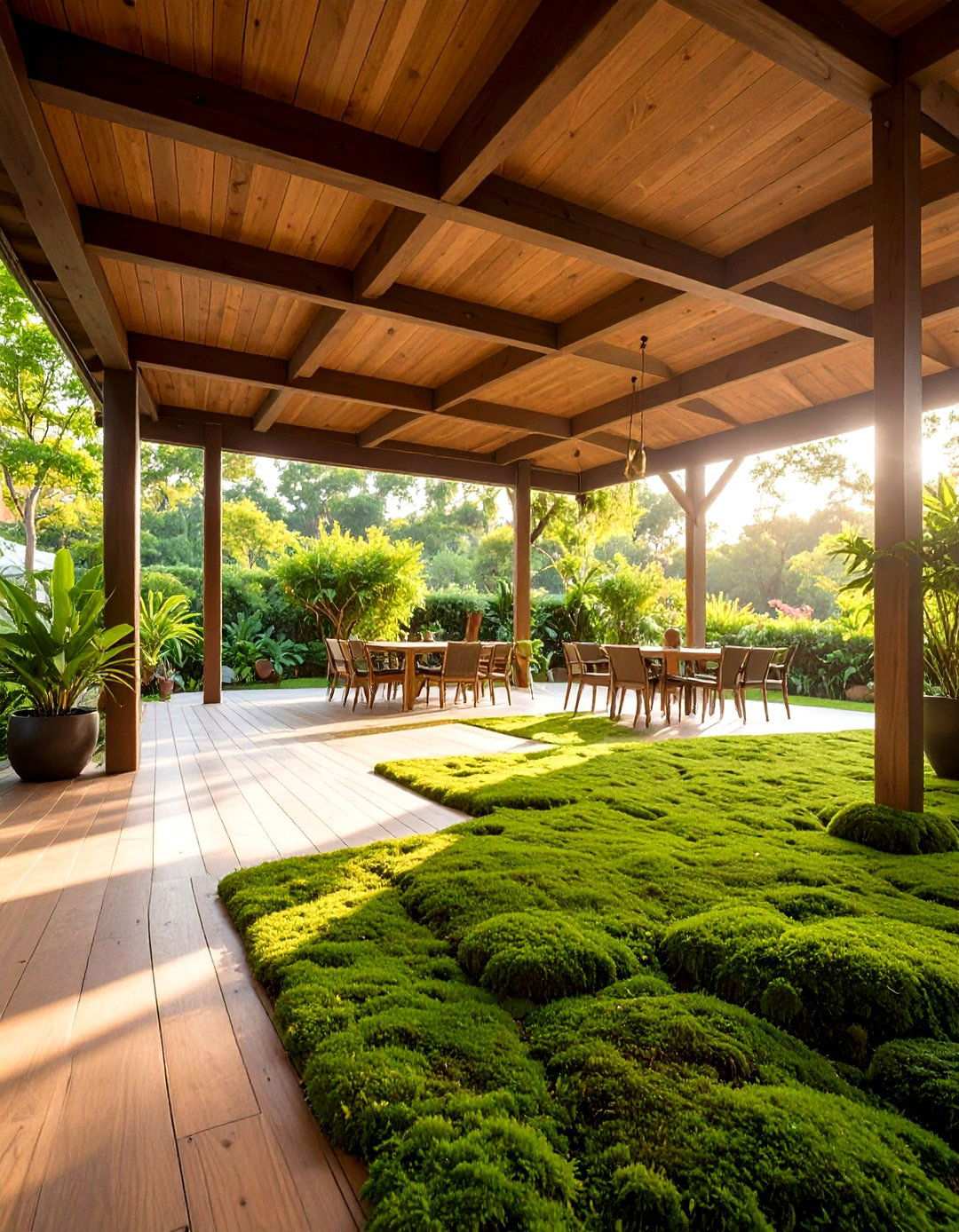 Moss and Natural Ground Cover - 24 Under Deck Landscaping Ideas
